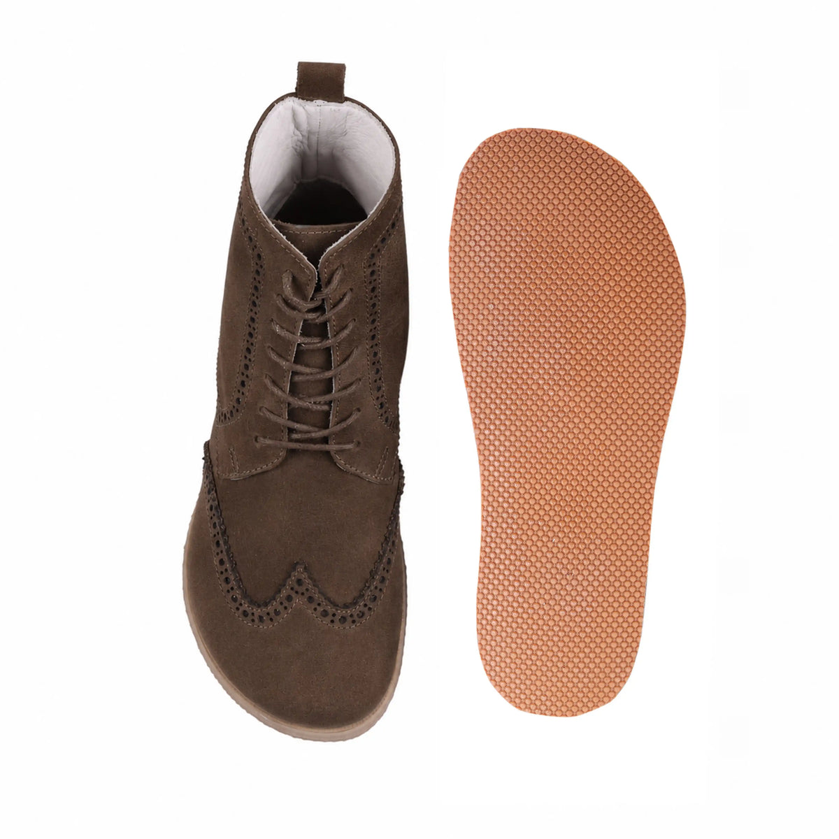 Suede Barefoot Moccasin Boots Shoes – Eva Outsole – Brown