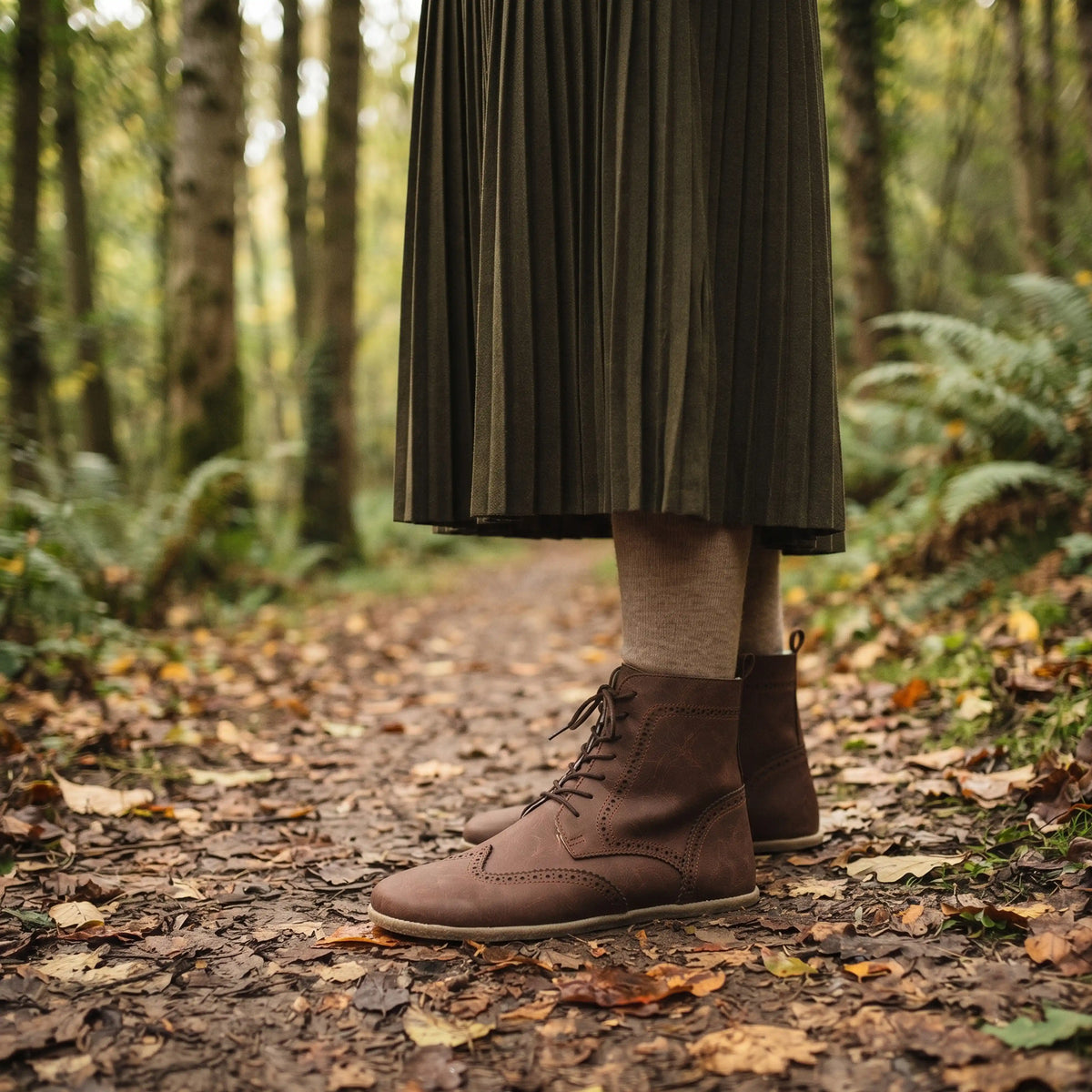 Crazy Barefoot Moccasin Boots Shoes – Classic Sole — Leather Sole – Brown