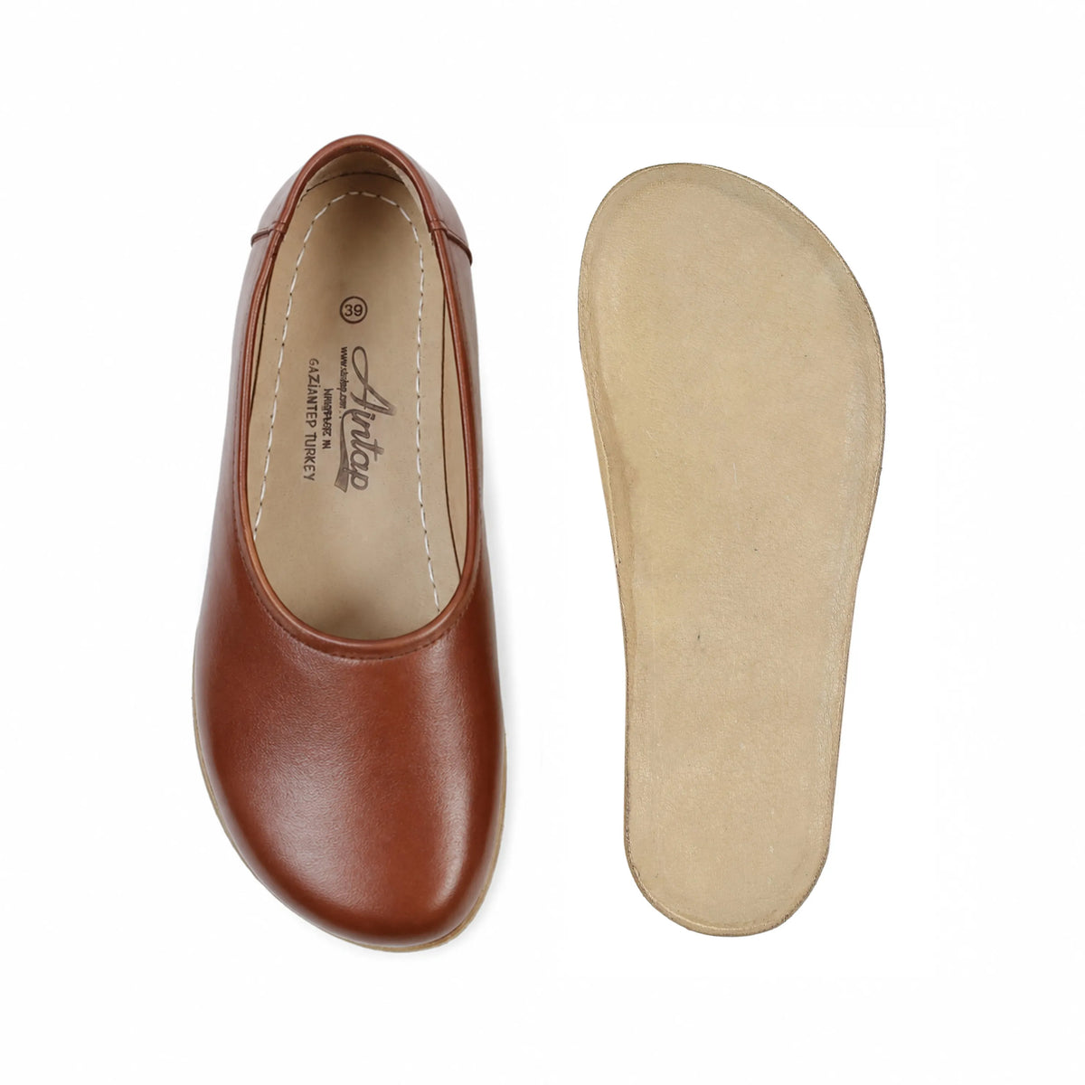 Smooth Barefoot Ballet Shoes – Classic Sole — Leather Sole – Brown