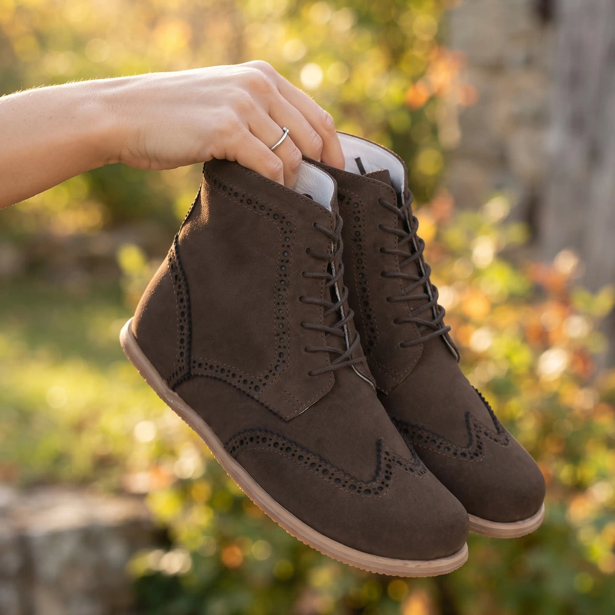 Suede Barefoot Moccasin Boots Shoes – Eva Outsole – Brown