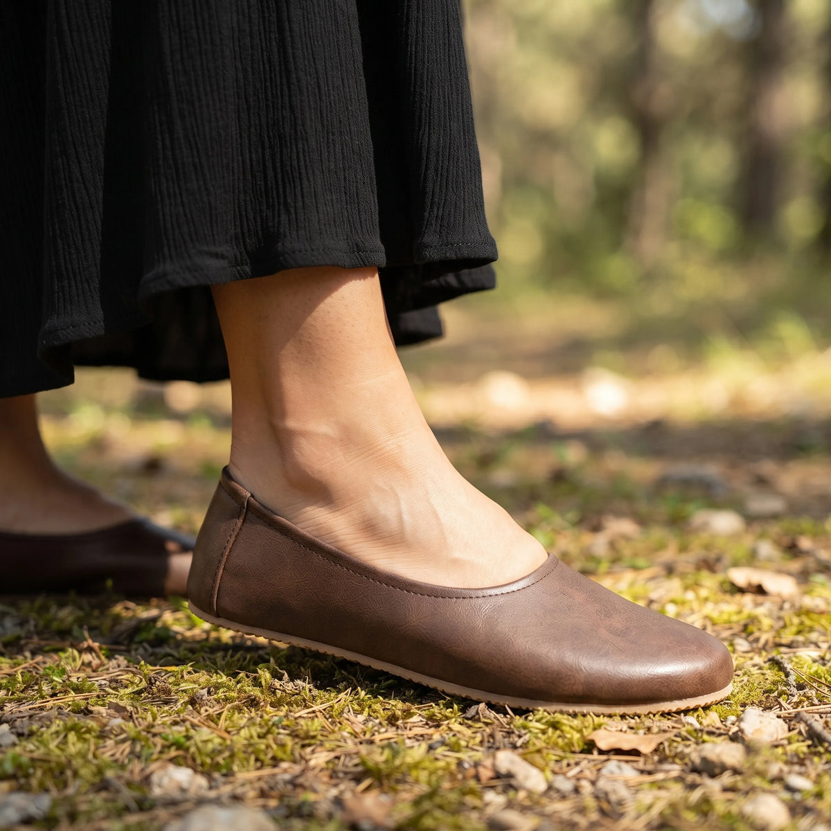 Crazy Barefoot Ballet Shoes – Rubber Sole – Brown