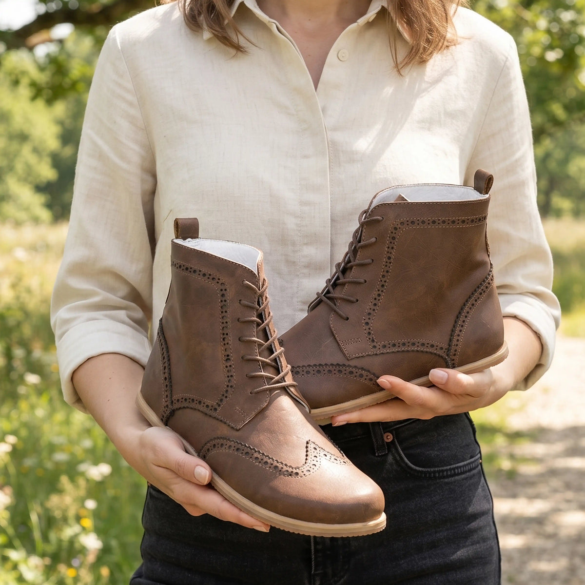 Crazy Barefoot Moccasin Boots Shoes – Eva Outsole – Brown