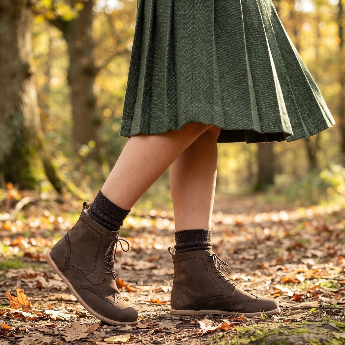 Nubuck Barefoot Moccasin Boots Shoes – Eva Outsole – Brown