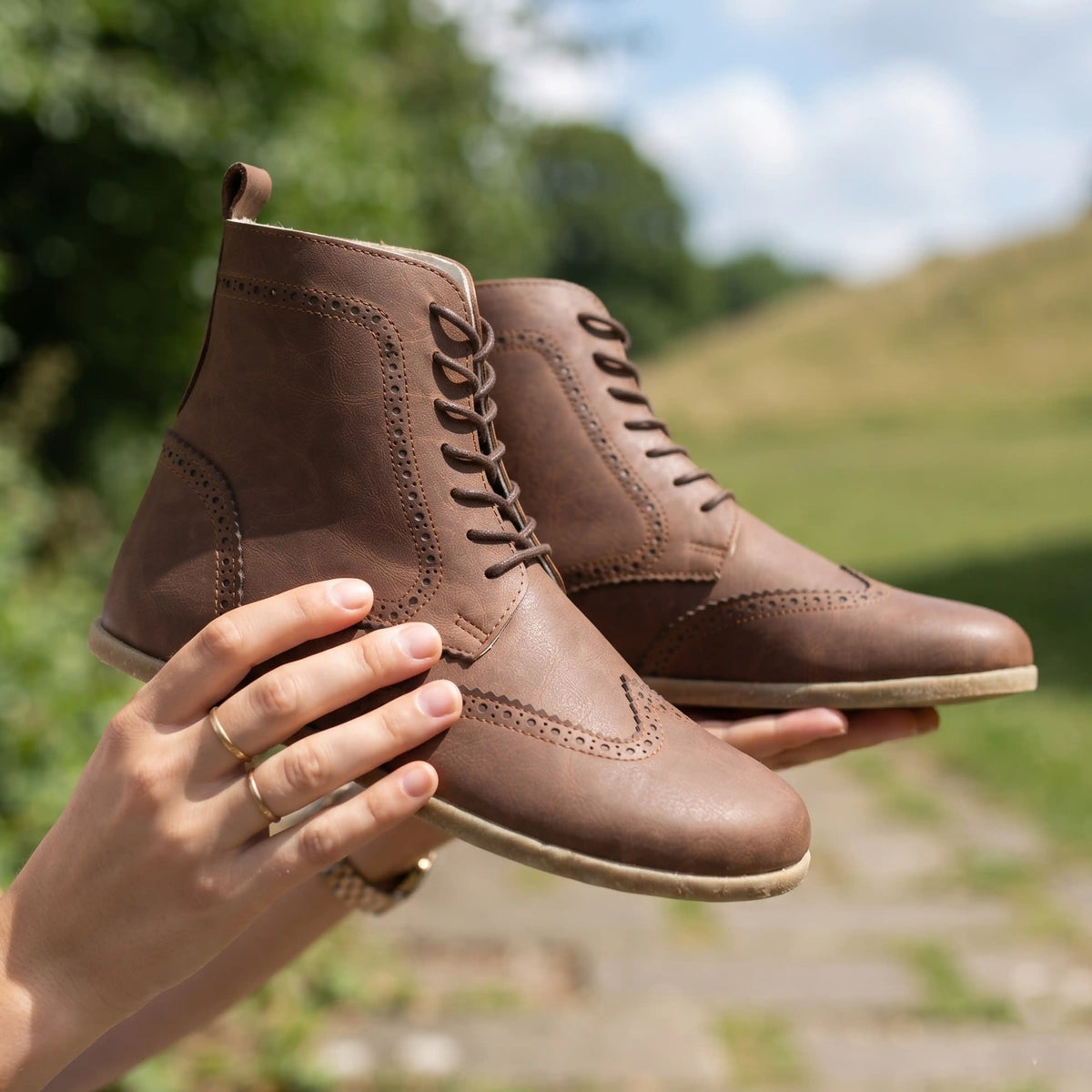 Crazy Barefoot Moccasin Boots Shoes – Classic Sole — Leather Sole – Brown