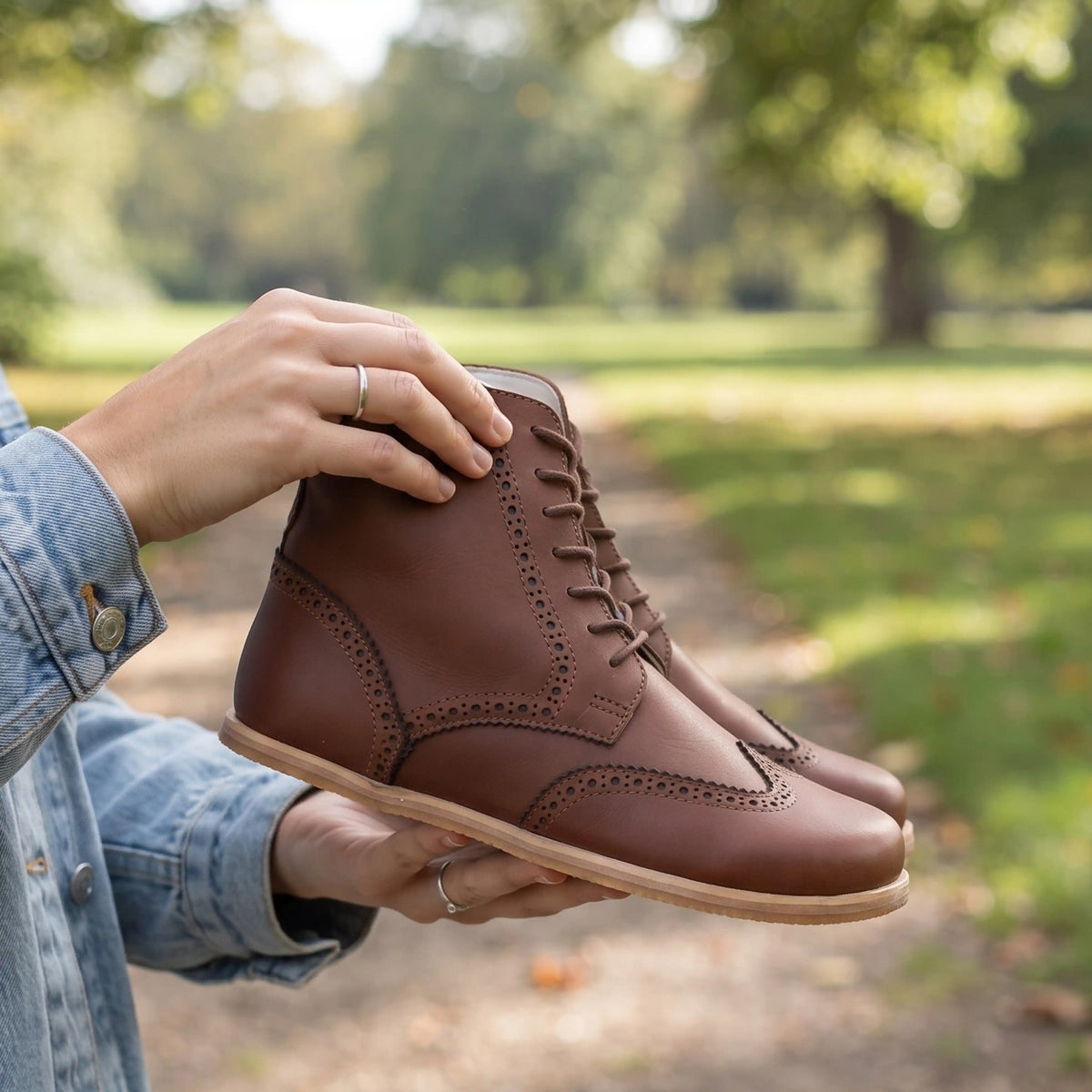 Smooth Barefoot Moccasin Boots Shoes – Eva Outsole – Brown