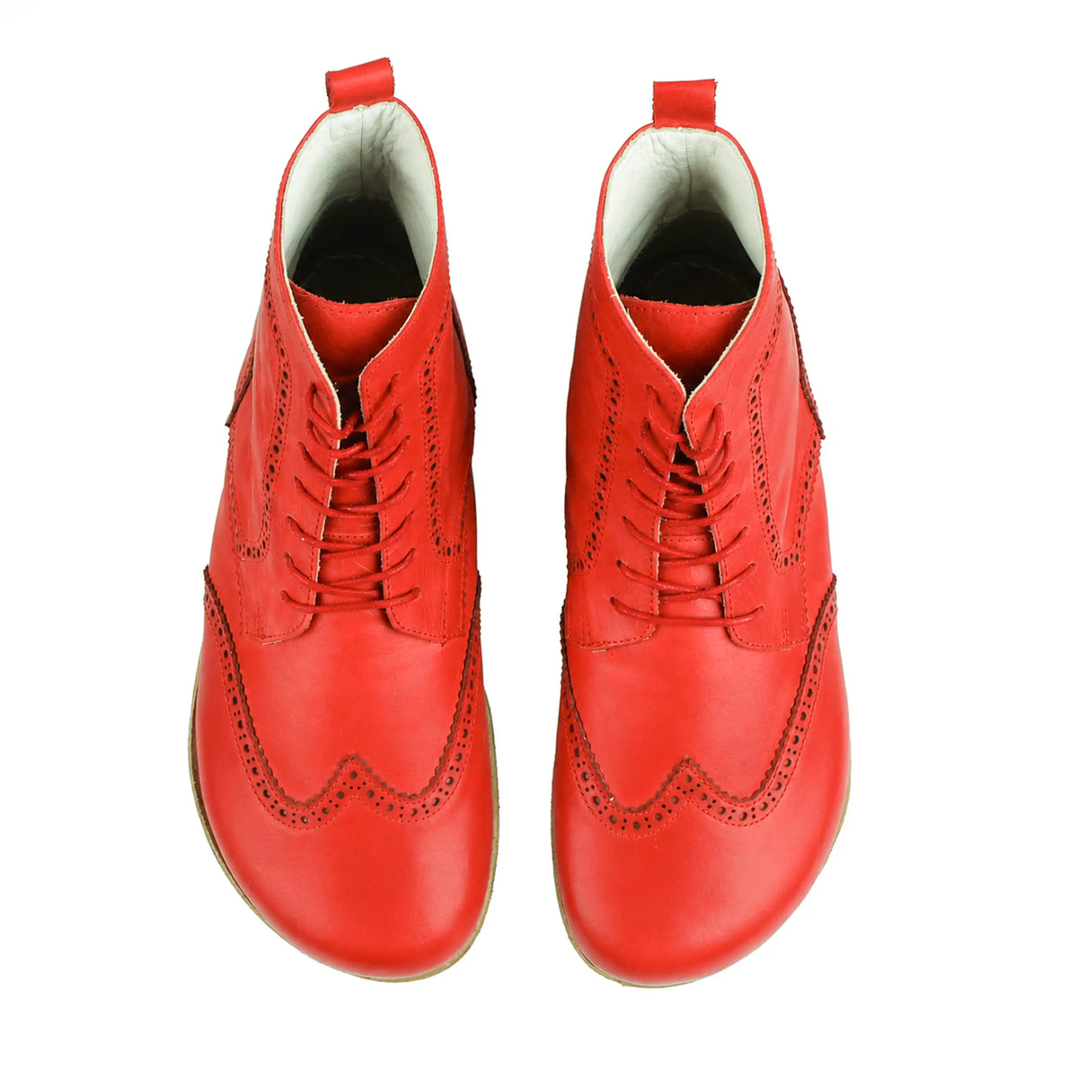 Smooth Barefoot Moccasin Boots Shoes – Classic Sole — Leather Sole – Red