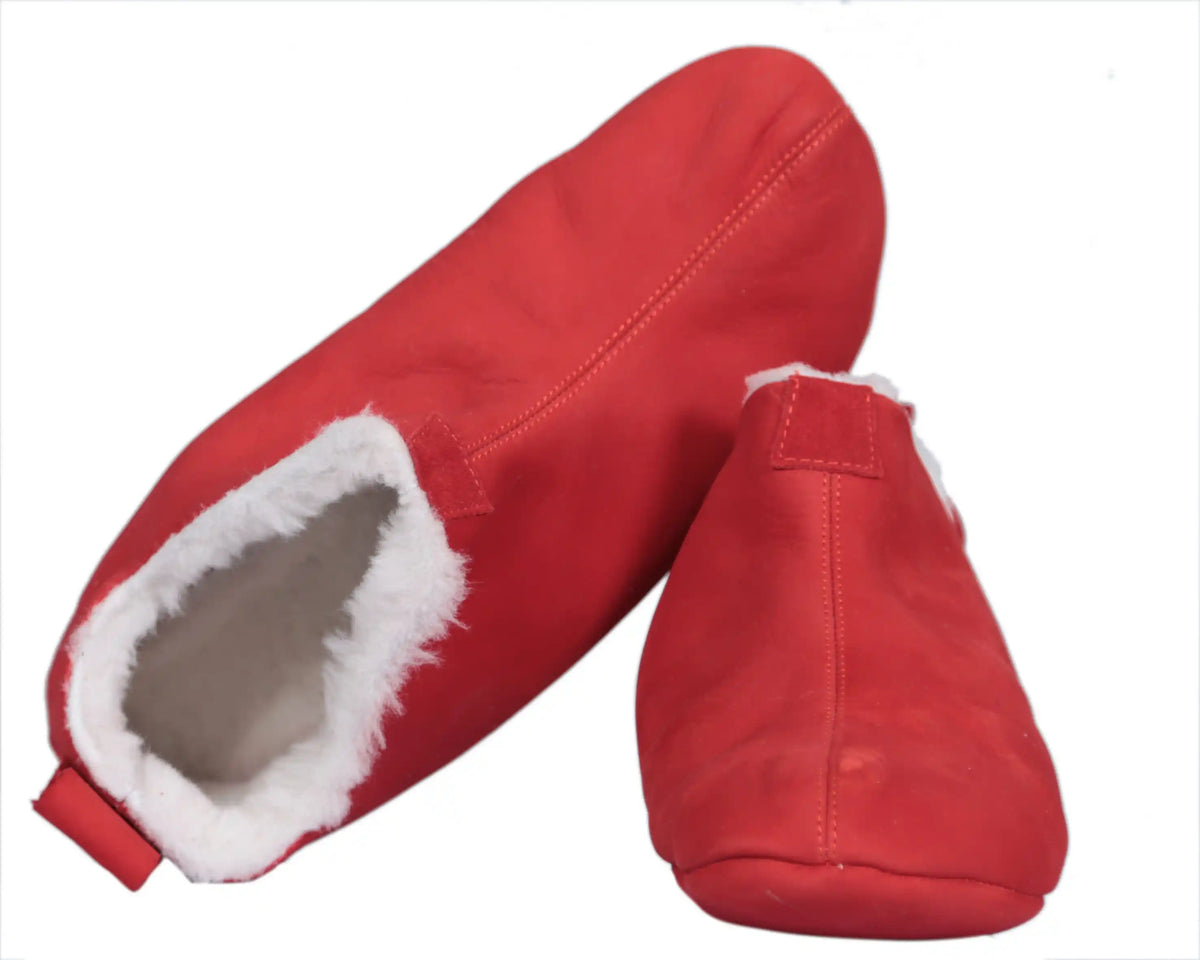 Nubuck Barefoot Home Slippers Sandals Shoes – Red