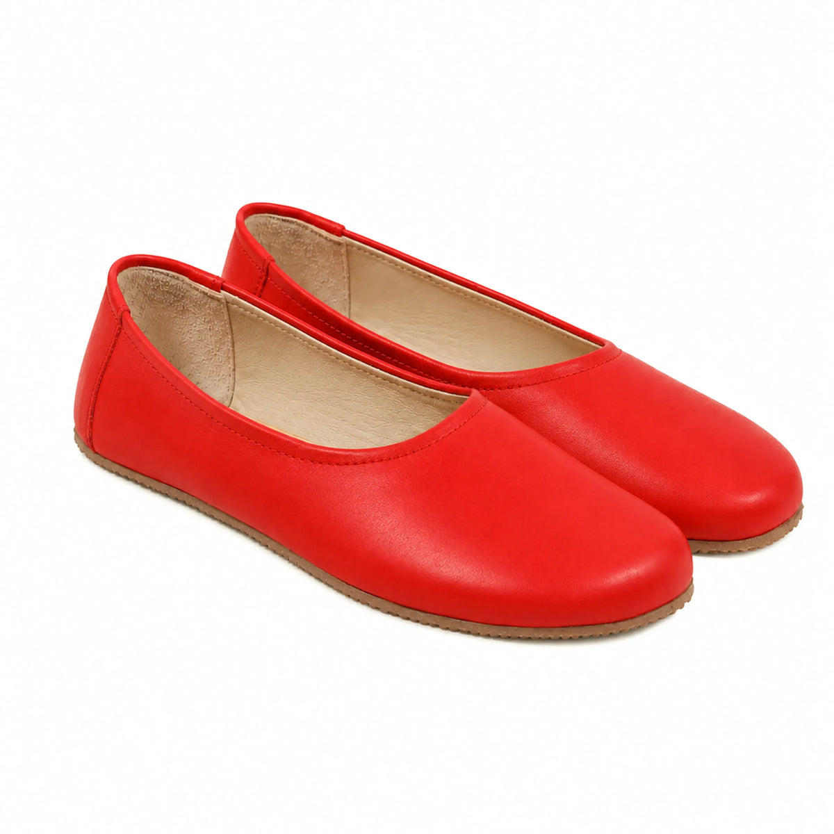 Smooth Barefoot Ballet Shoes – Rubber Sole – Red
