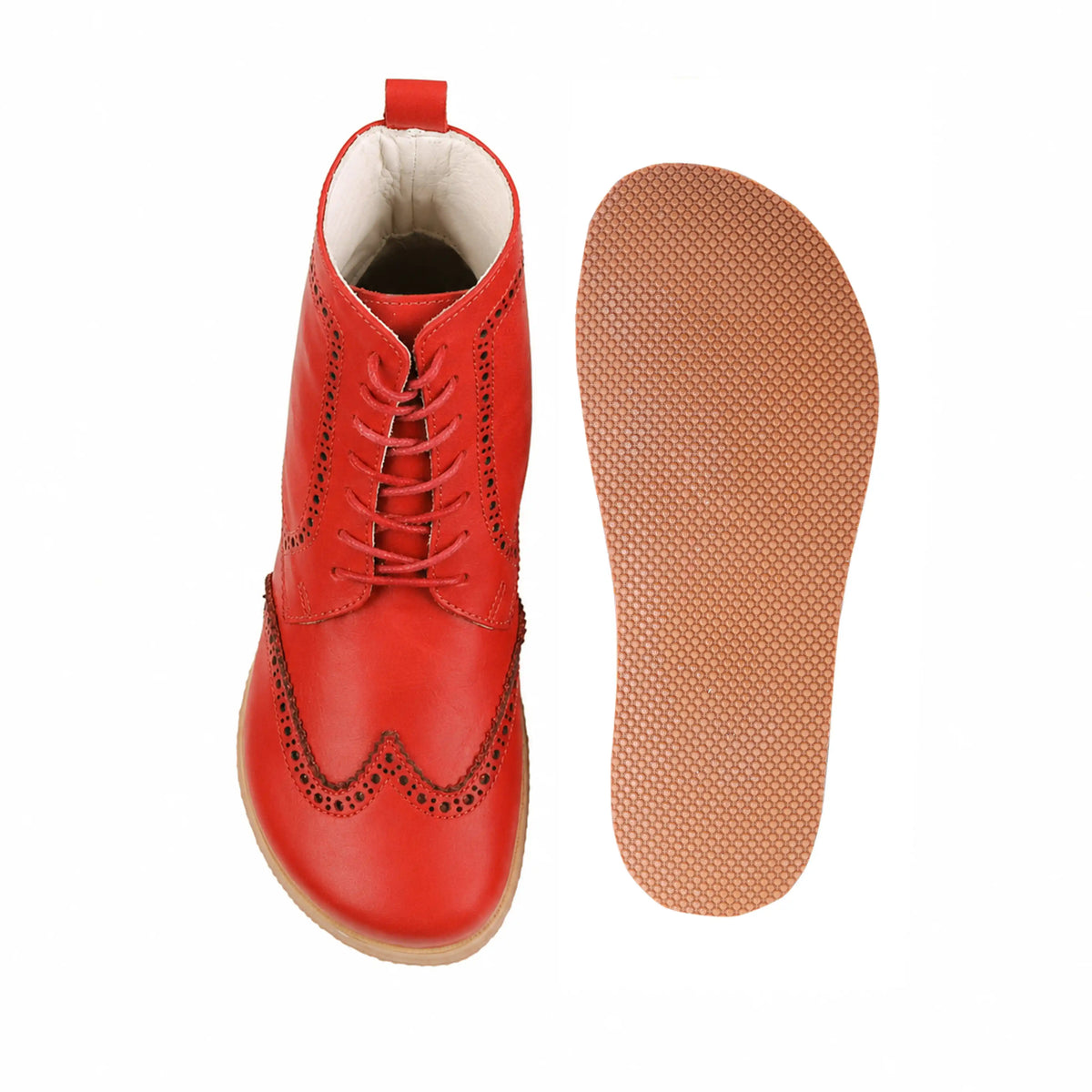 Smooth Barefoot Moccasin Boots Shoes – Eva Outsole – Red