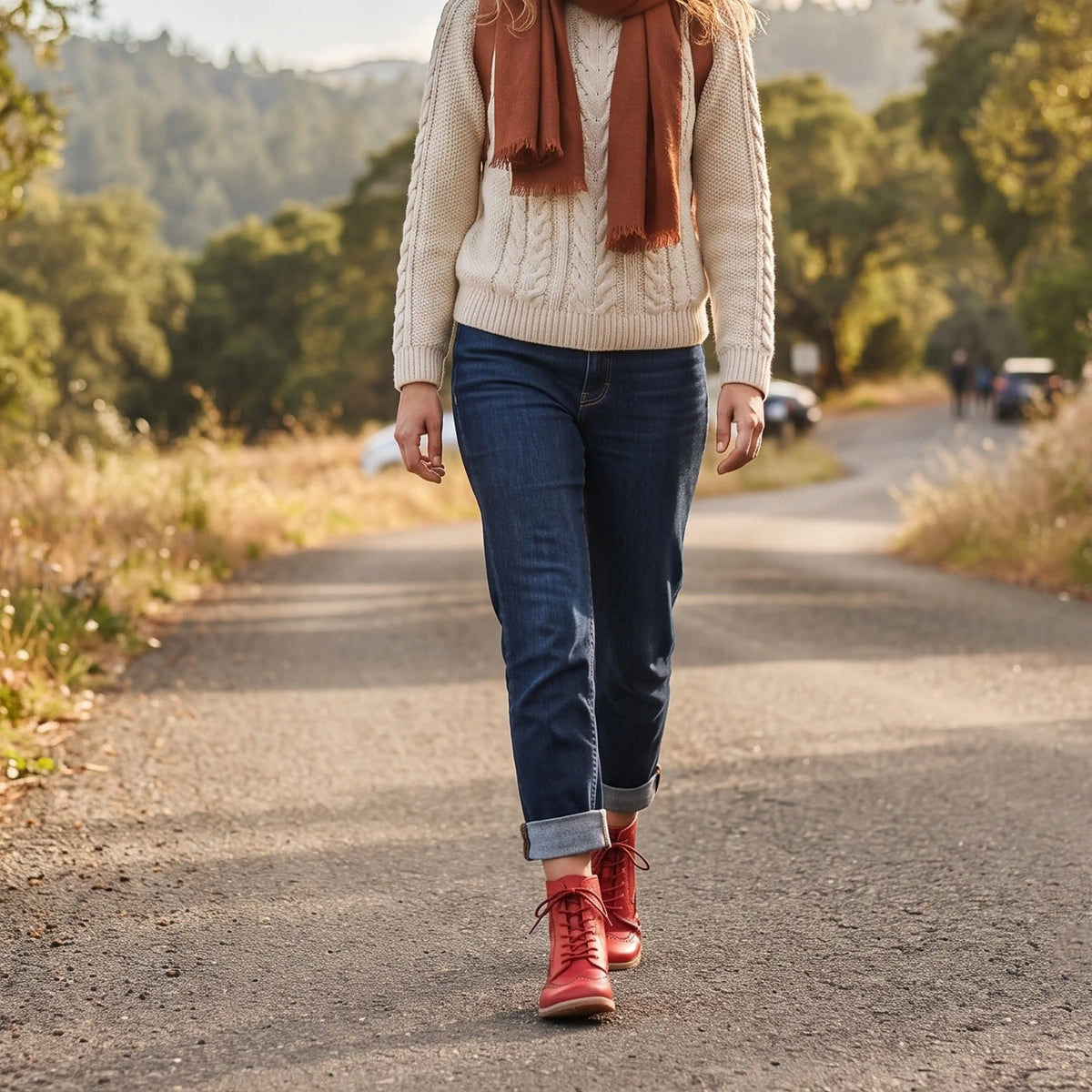 Smooth Barefoot Moccasin Boots Shoes – Eva Outsole – Red