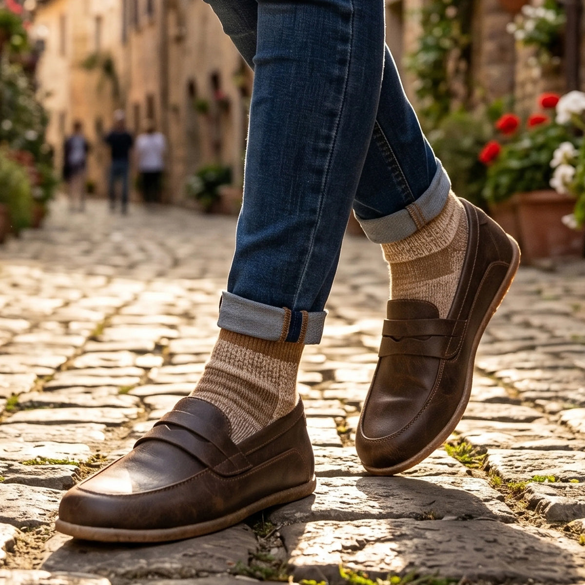 Crazy Barefoot Penny Loafer Shoes – Classic Sole — Leather Sole – Dark Brown