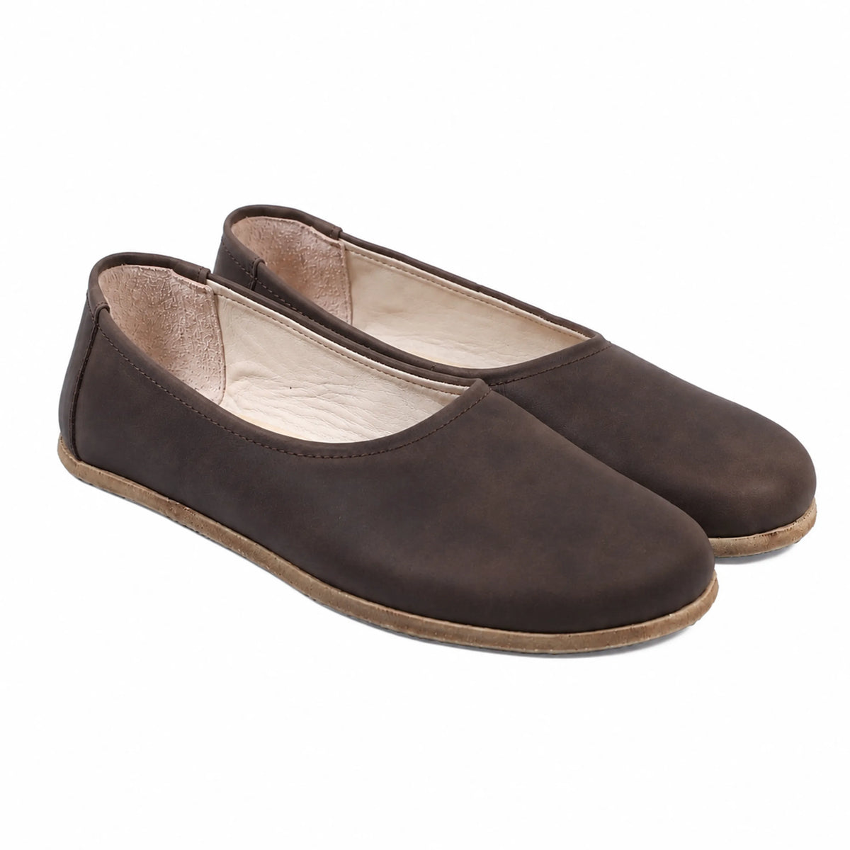 Crazy Barefoot Ballet Shoes – Classic Sole — Leather Sole – Dark Brown