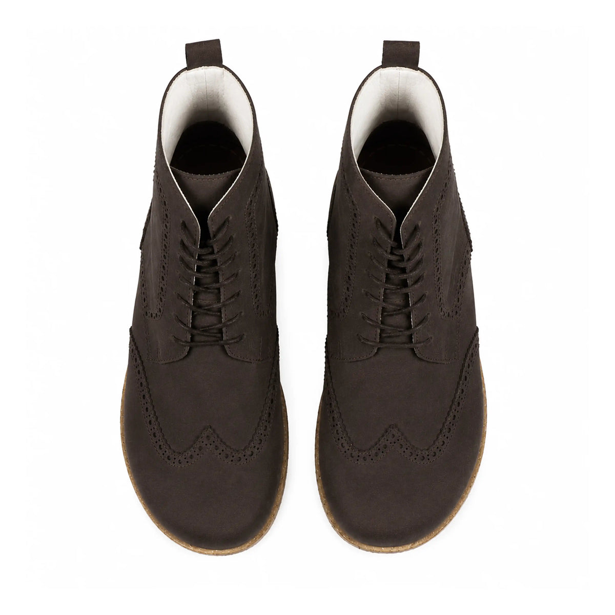 Smooth Barefoot Moccasin Boots Shoes – Classic Sole — Leather Sole – Dark Brown