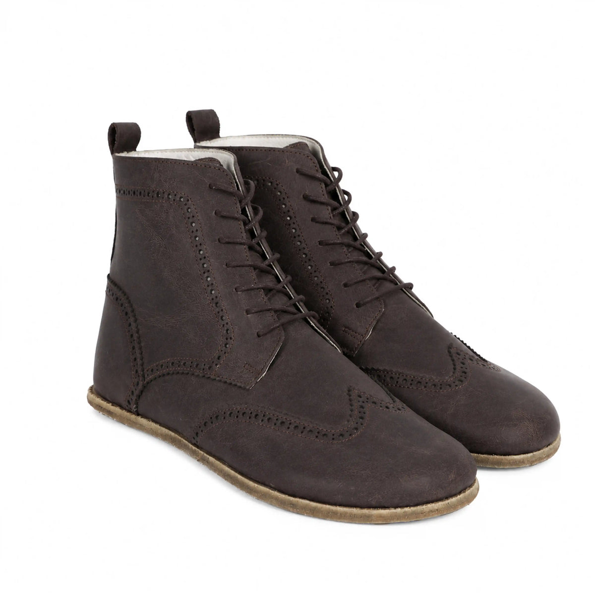 Crazy Barefoot Moccasin Boots Shoes – Classic Sole — Leather Sole – Dark Brown