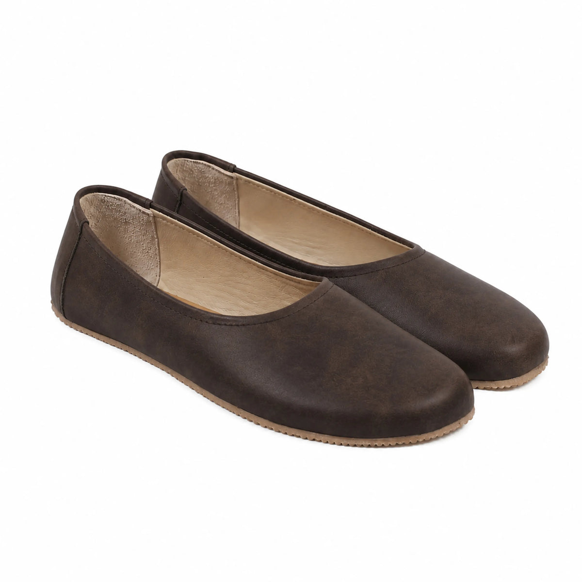 Crazy Barefoot Ballet Shoes – Rubber Sole – Dark Brown