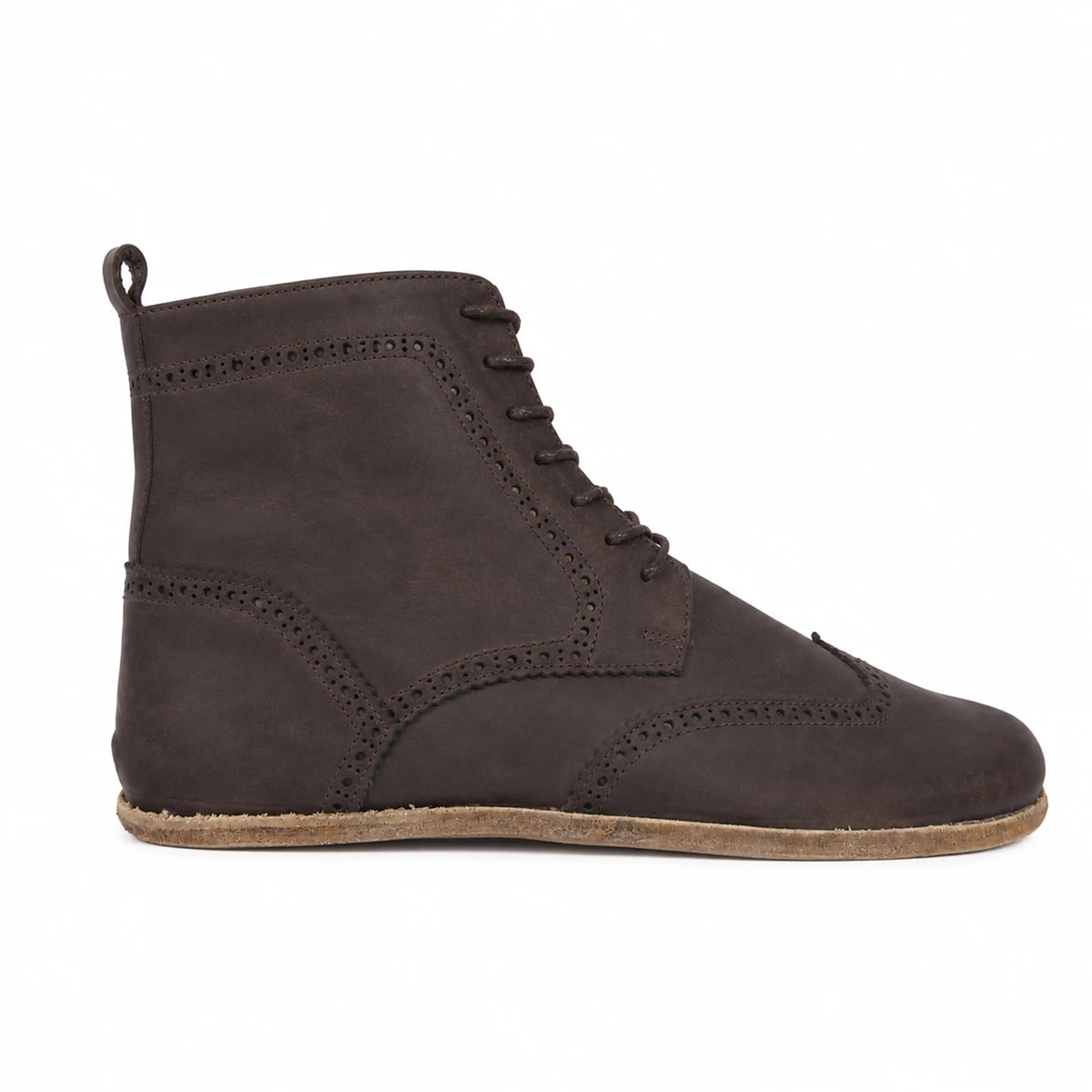 Crazy Barefoot Moccasin Boots Shoes – Classic Sole — Leather Sole – Dark Brown