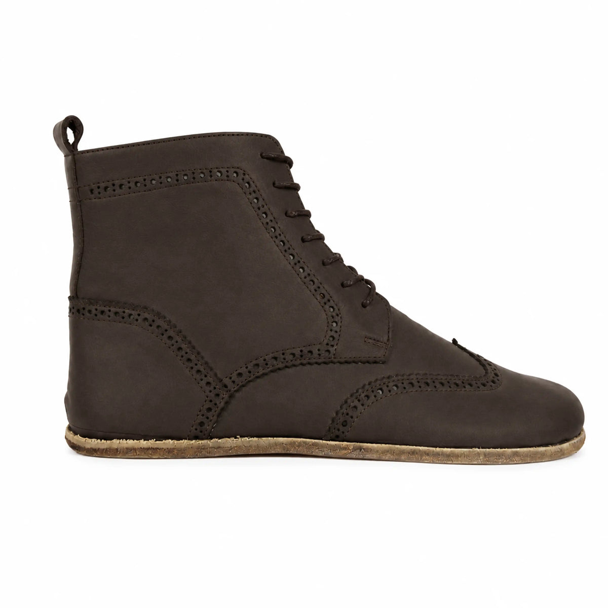 Smooth Barefoot Moccasin Boots Shoes – Classic Sole — Leather Sole – Dark Brown