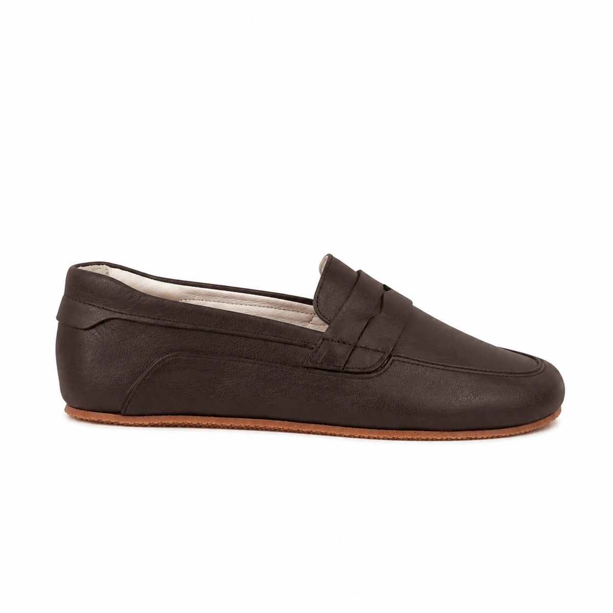 Crazy Barefoot Penny Loafer Shoes – Rubber Sole – Dark Brown