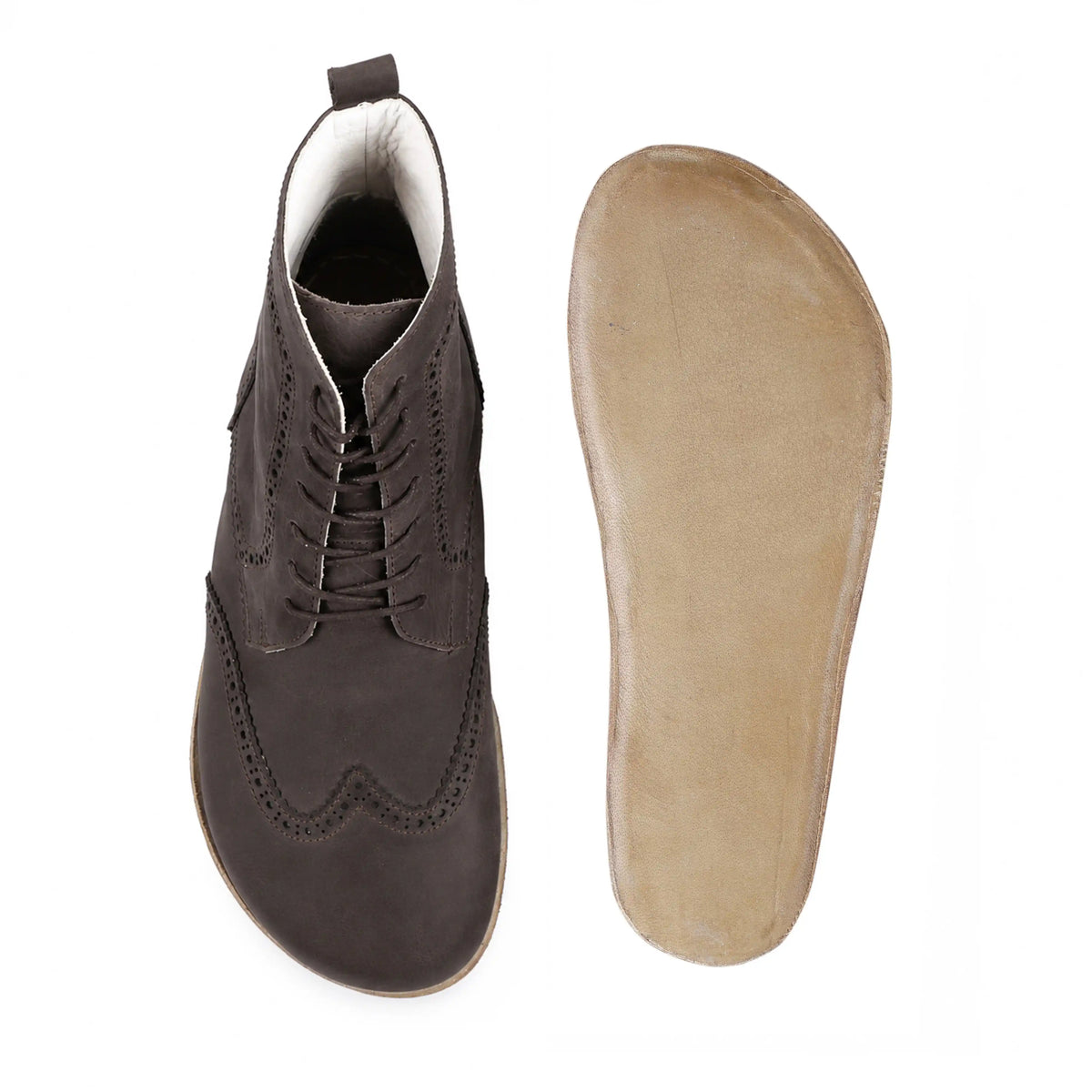 Crazy Barefoot Moccasin Boots Shoes – Classic Sole — Leather Sole – Dark Brown