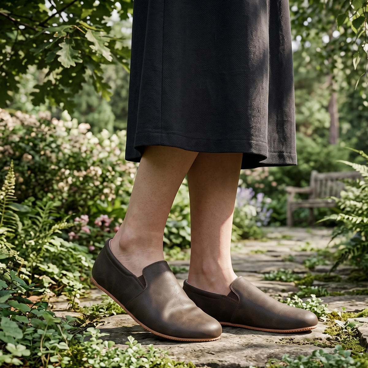 Crazy Barefoot Slip-On Shoes – Rubber Sole – Dark Brown