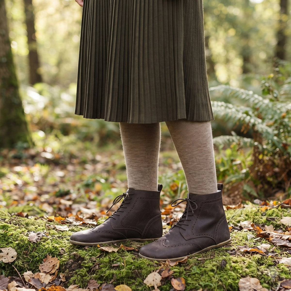 Crazy Barefoot Moccasin Boots Shoes – Classic Sole — Leather Sole – Dark Brown