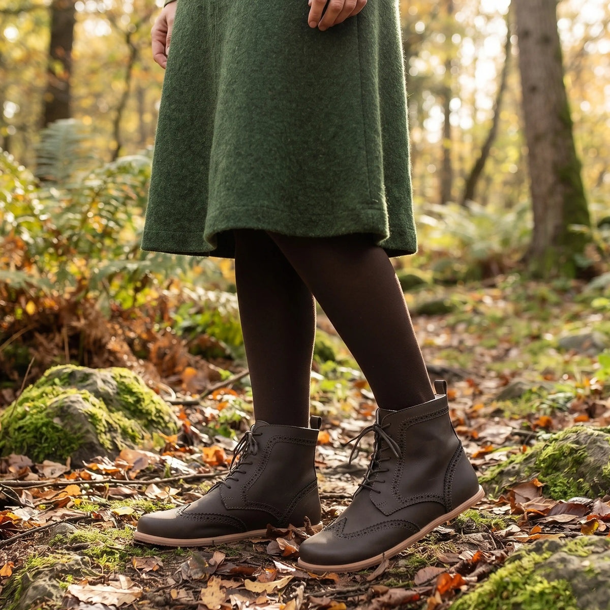 Smooth Barefoot Moccasin Boots Shoes – Eva Outsole – Dark Brown