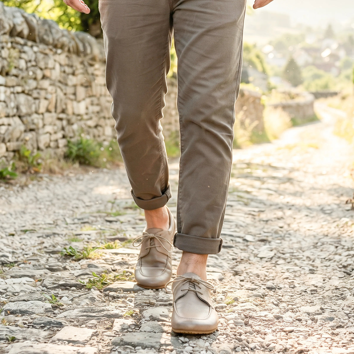 Crazy Barefoot Laces Penny Loafer Shoes – Rubber Sole – Undyed Crust