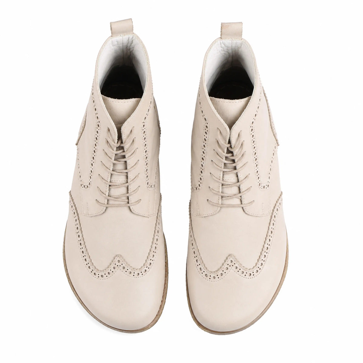 Smooth Barefoot Moccasin Boots Shoes – Classic Sole — Leather Sole – Cream