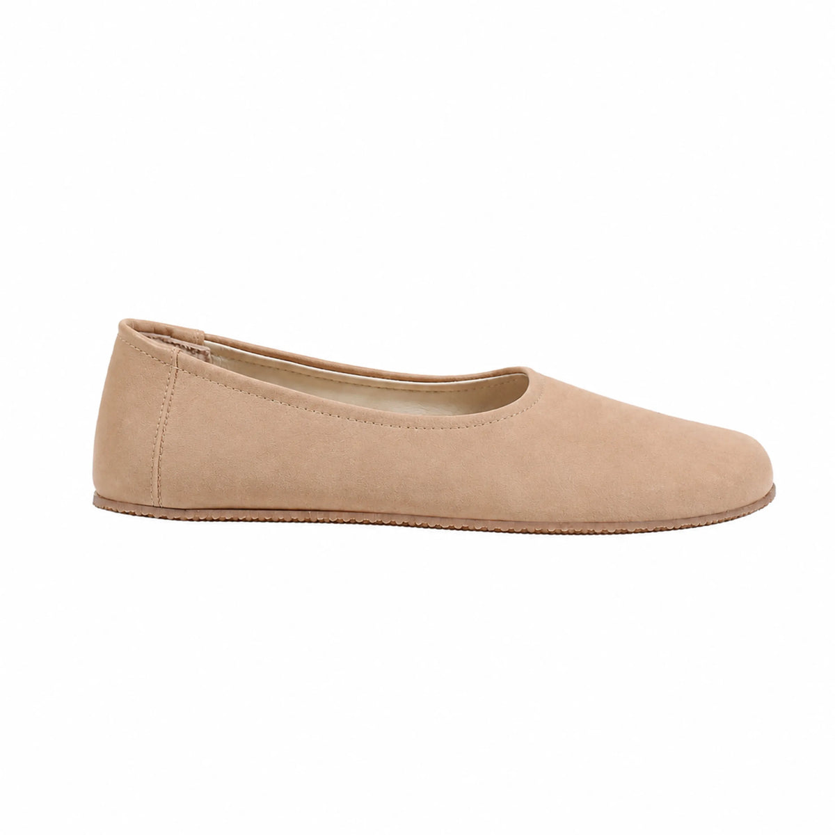 Nubuck Barefoot Ballet Shoes – Rubber Sole – Cream
