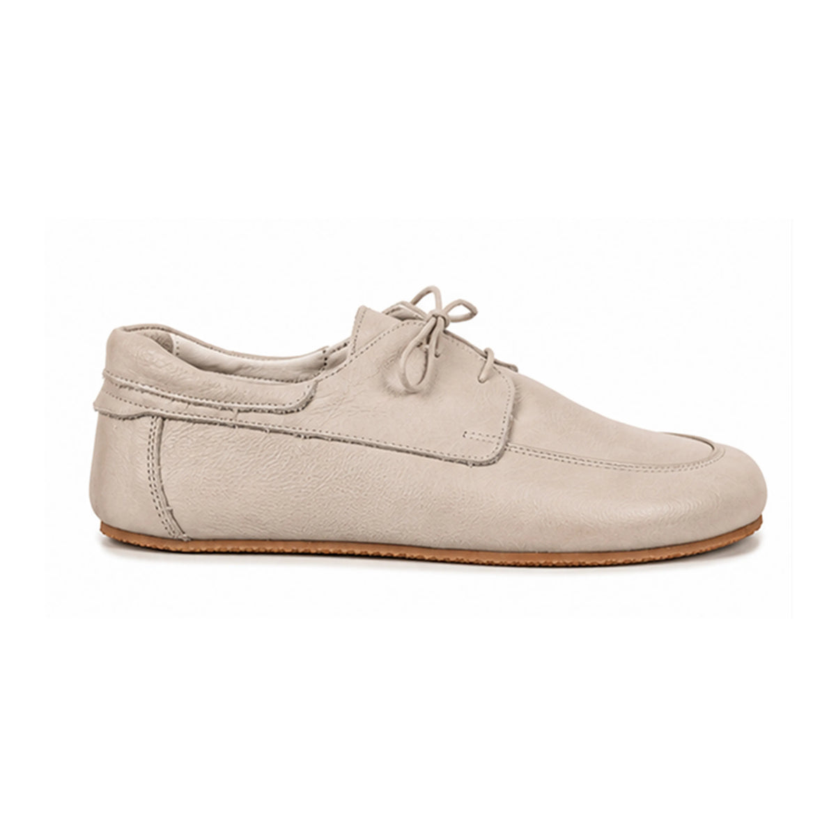 Smooth Barefoot Laces Penny Loafer Shoes – Rubber Sole – Cream