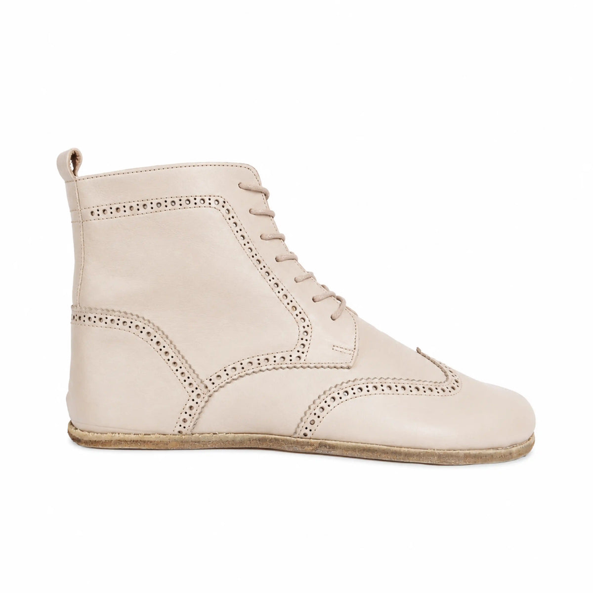 Smooth Barefoot Moccasin Boots Shoes – Classic Sole — Leather Sole – Cream