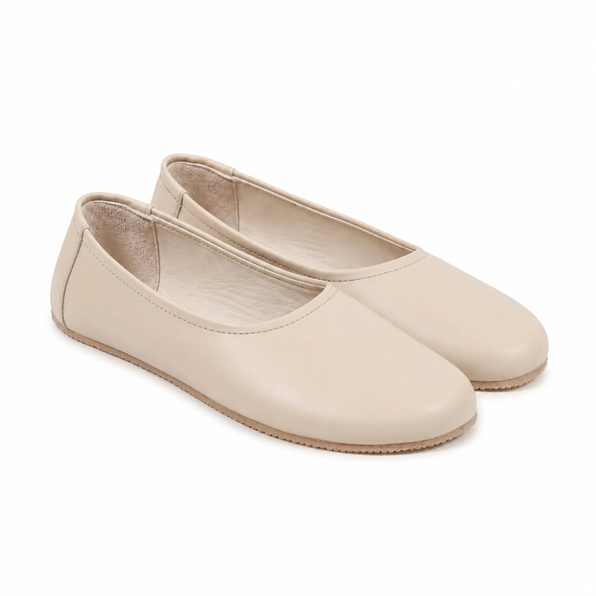 Smooth Barefoot Ballet Shoes – Rubber Sole – Cream
