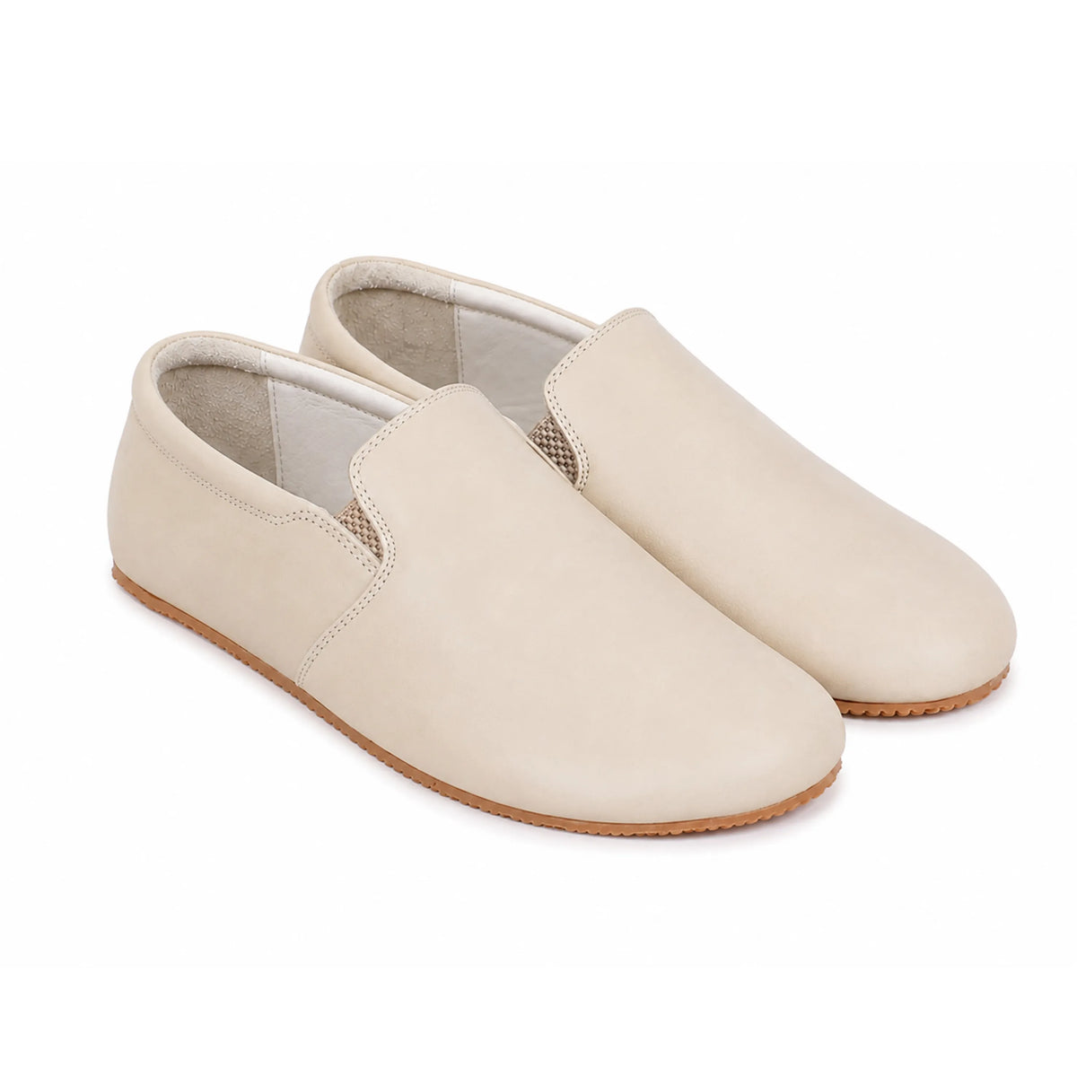 Smooth Barefoot Slip-On Shoes – Rubber Sole – Cream