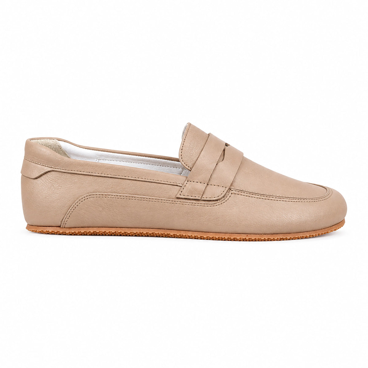 Crazy Barefoot Penny Loafer Shoes – Rubber Sole – Undyed Crust