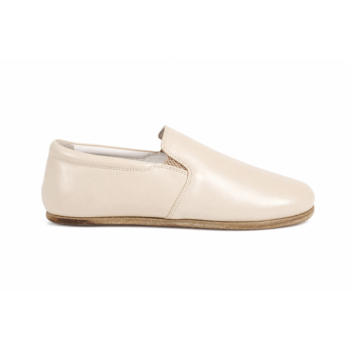 Smooth Barefoot Slip-On Shoes – Classic Sole — Leather Sole – Cream