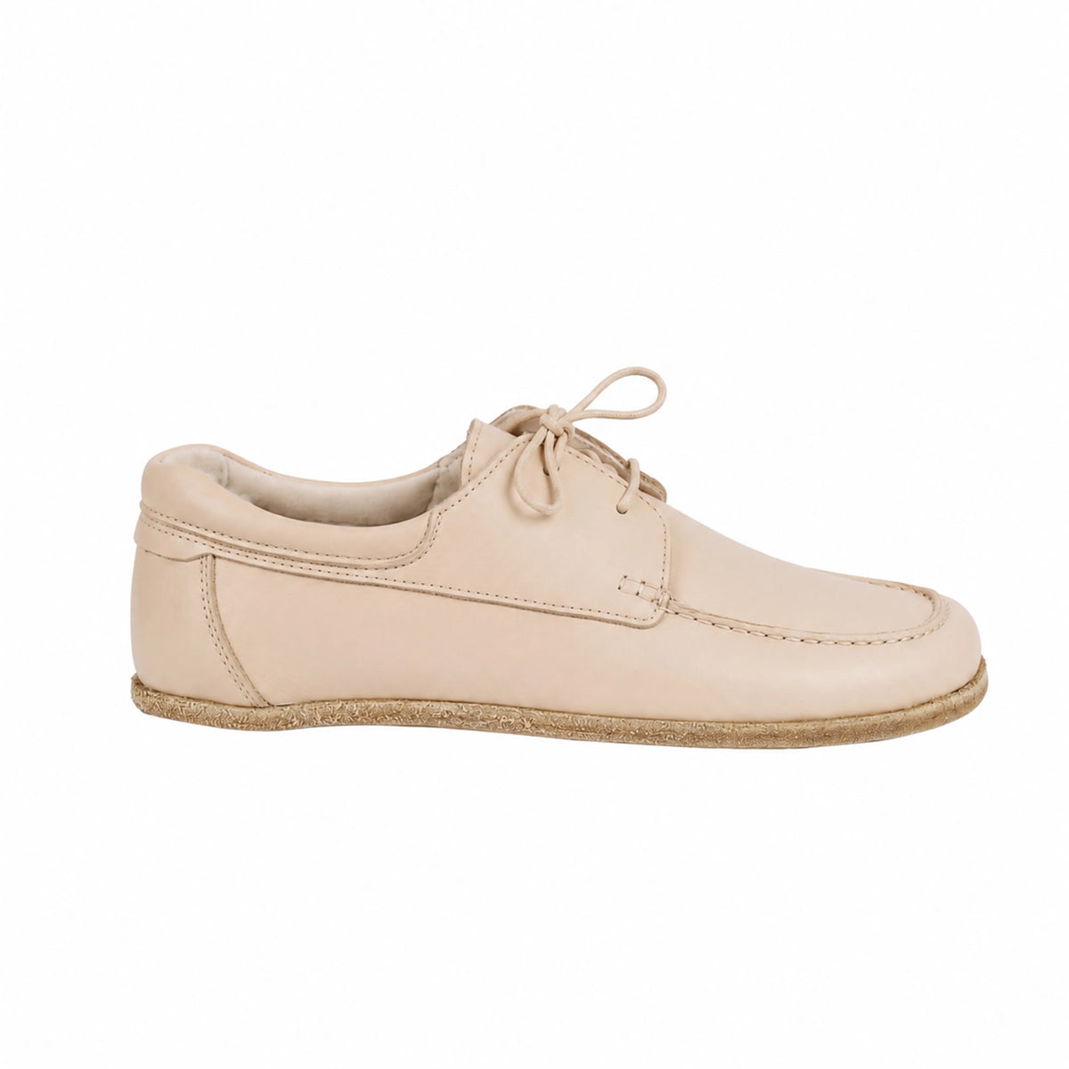 Smooth Barefoot Laces Penny Loafer Shoes – Classic Sole — Leather Sole – Cream