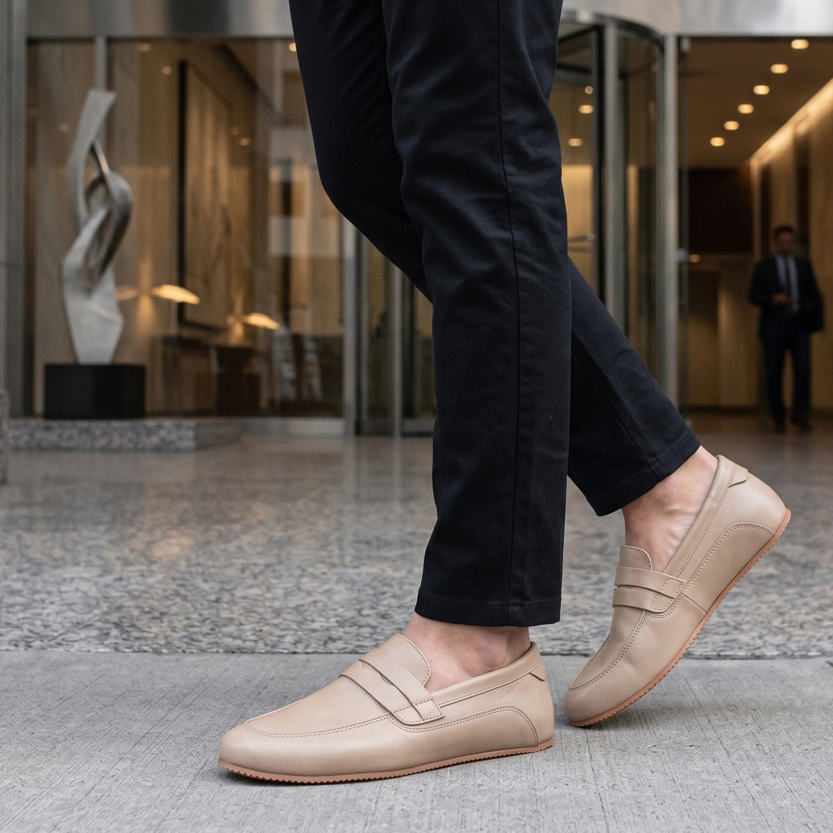 Crazy Barefoot Penny Loafer Shoes – Rubber Sole – Undyed Crust