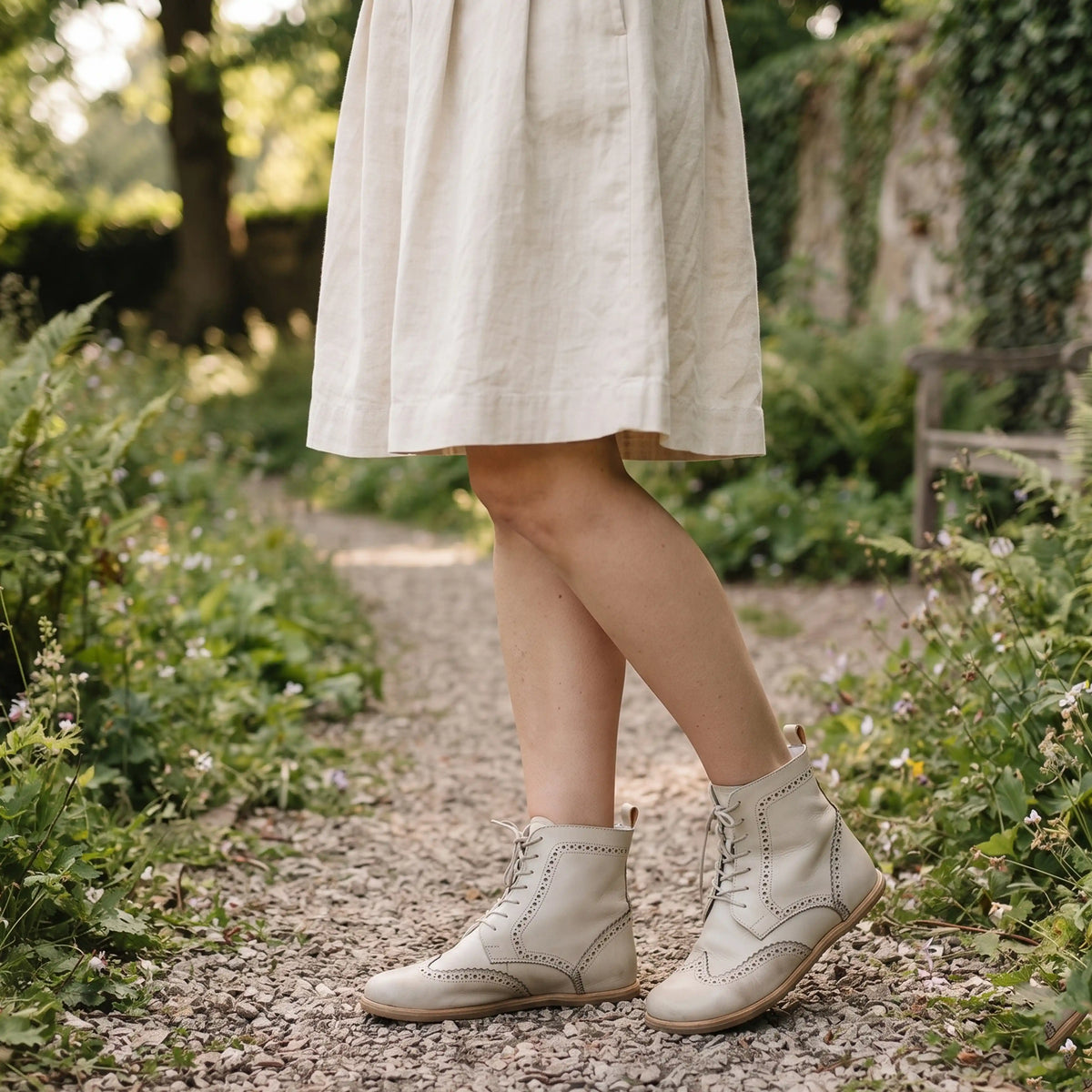 Smooth Barefoot Moccasin Boots Shoes – Eva Outsole – Cream