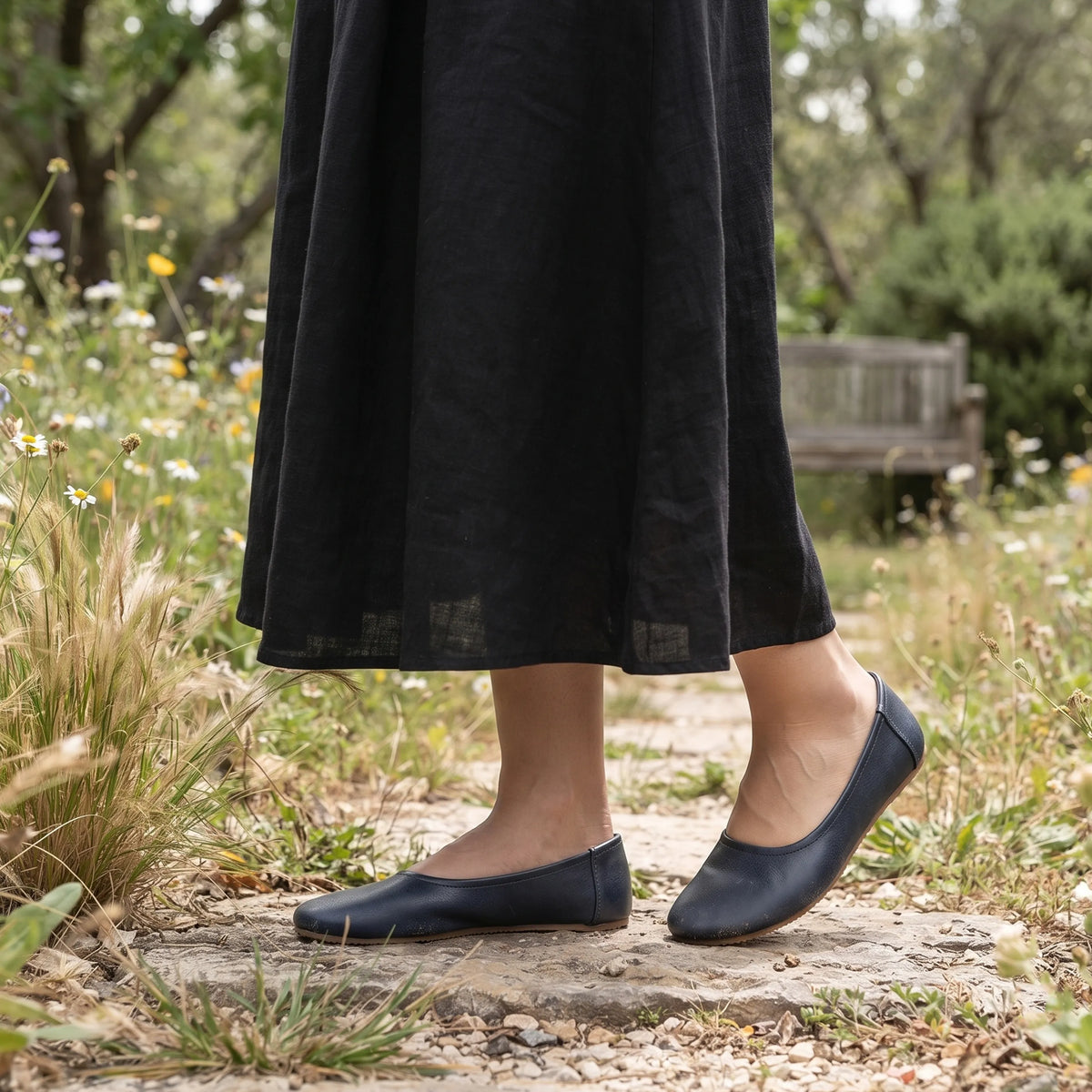Crazy Barefoot Ballet Shoes – Rubber Sole – Navy Blue