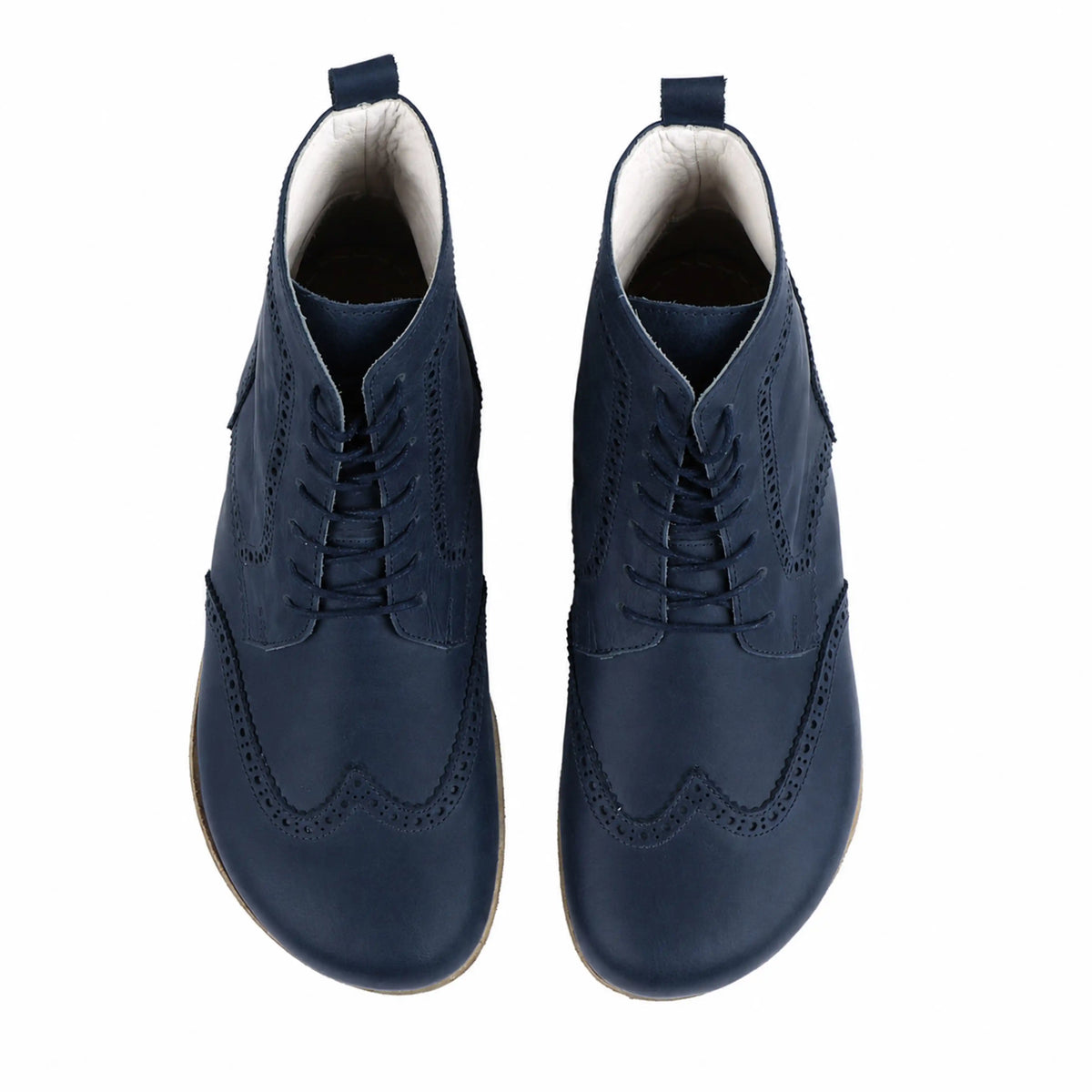 Smooth Barefoot Moccasin Boots Shoes – Classic Sole — Leather Sole – Navy Blue