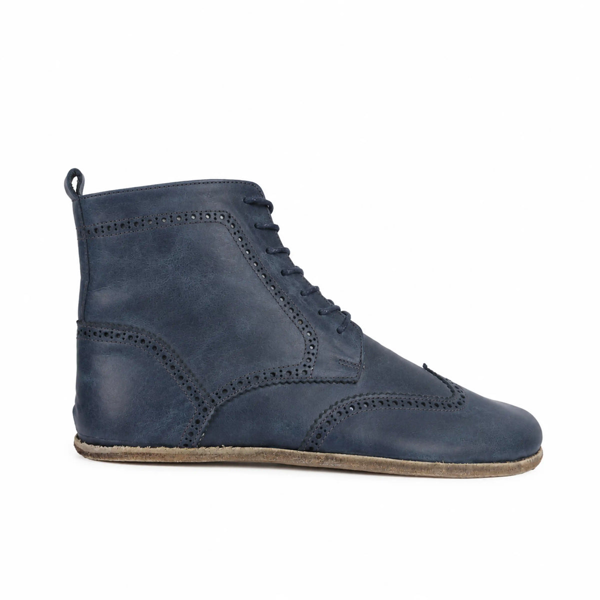 Crazy Barefoot Moccasin Boots Shoes – Classic Sole — Leather Sole – Navy Blue