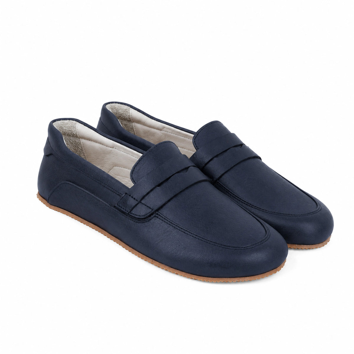 Crazy Barefoot Penny Loafer Shoes – Rubber Sole – Navy Blue