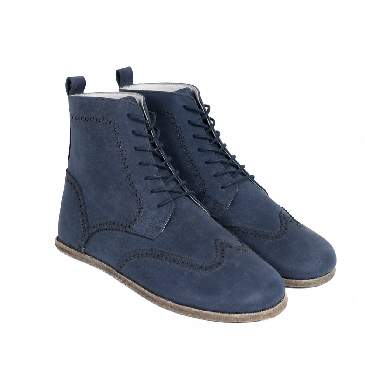 Crazy Barefoot Moccasin Boots Shoes – Classic Sole — Leather Sole – Navy Blue