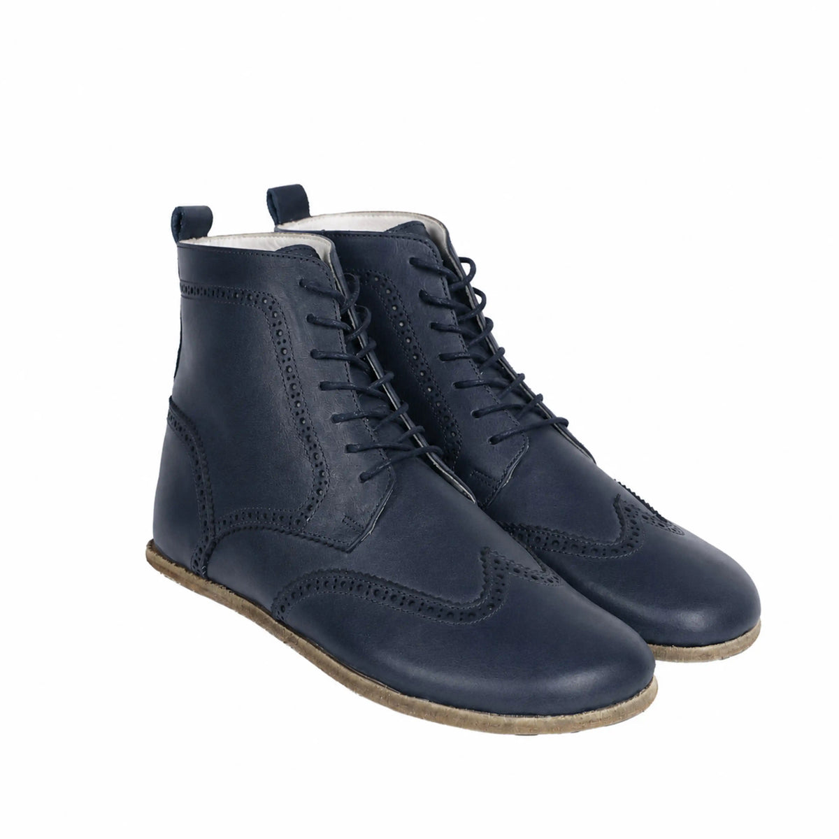 Smooth Barefoot Moccasin Boots Shoes – Classic Sole — Leather Sole – Navy Blue