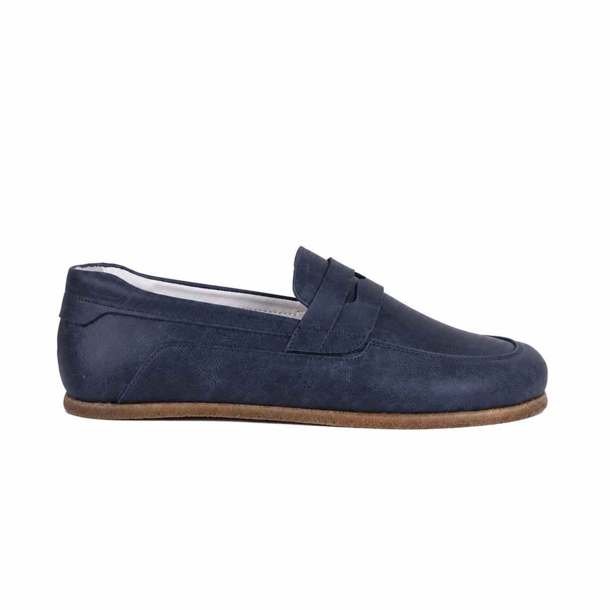 Crazy Barefoot Penny Loafer Shoes – Classic Sole — Leather Sole – Navy Blue