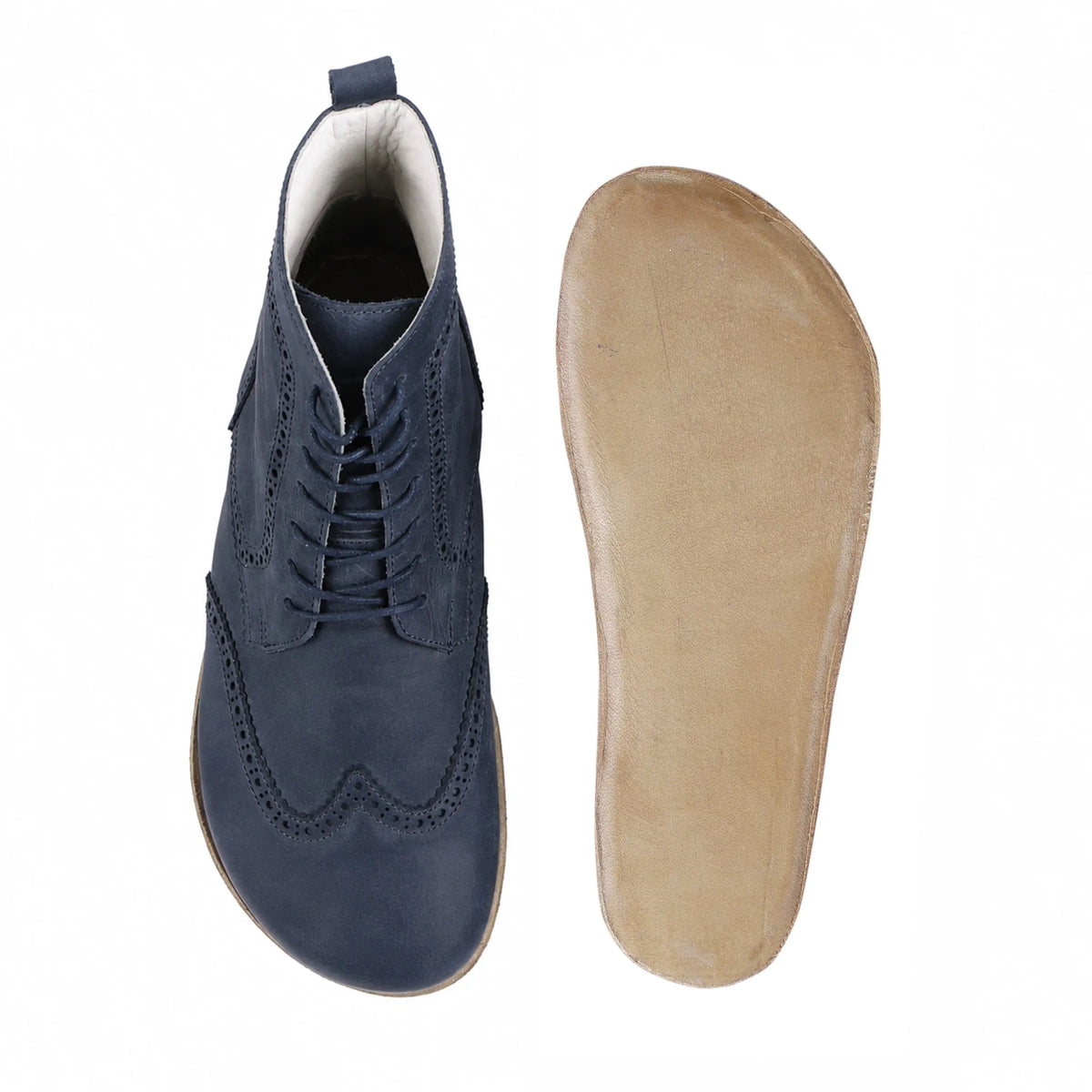 Crazy Barefoot Moccasin Boots Shoes – Classic Sole — Leather Sole – Navy Blue