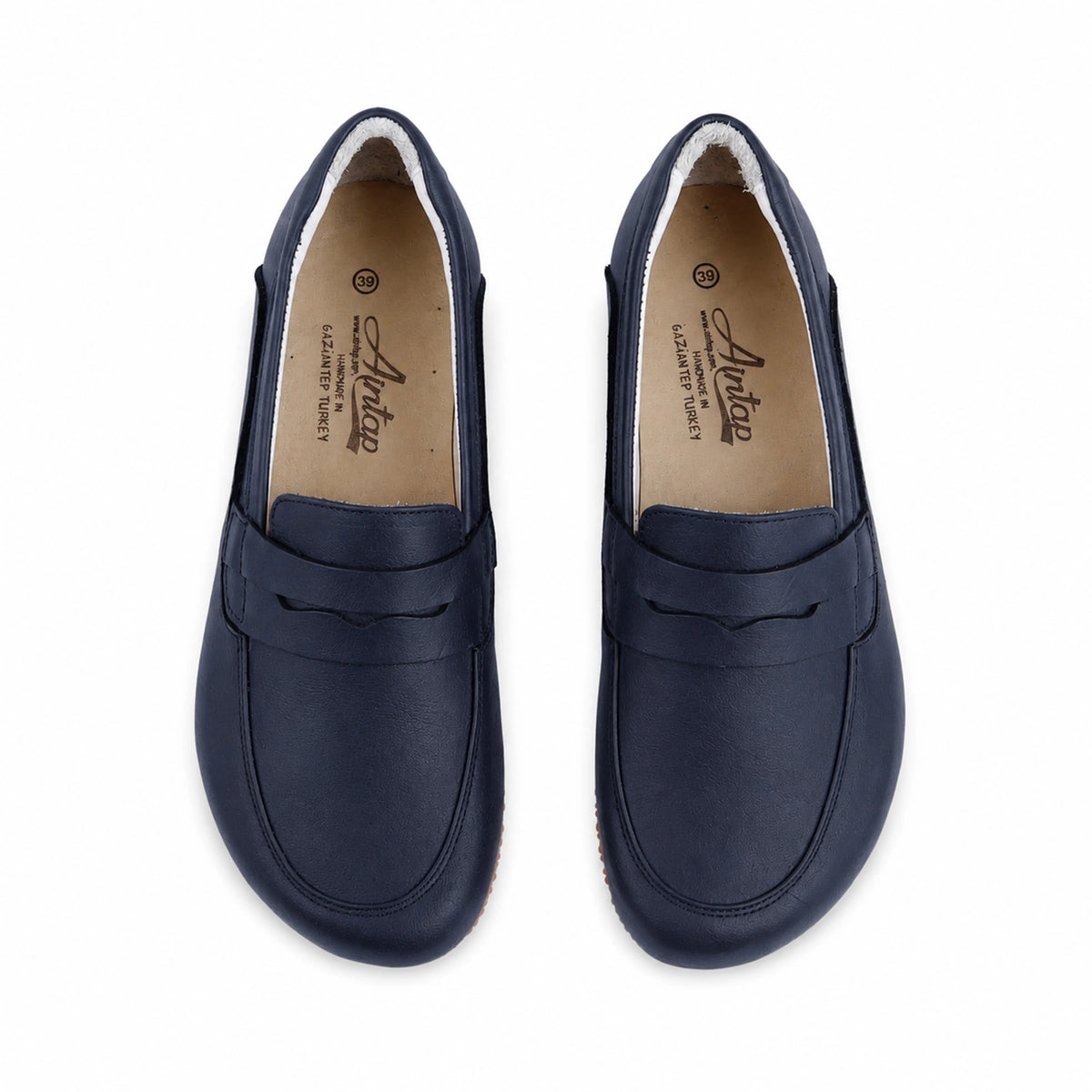 Crazy Barefoot Penny Loafer Shoes – Rubber Sole – Navy Blue