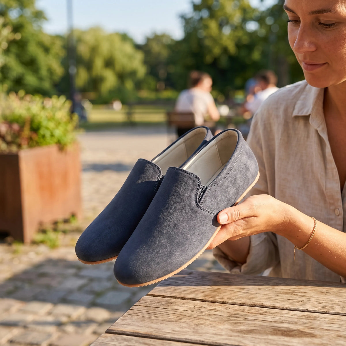 Crazy Barefoot Slip-On Shoes – Rubber Sole – Navy Blue