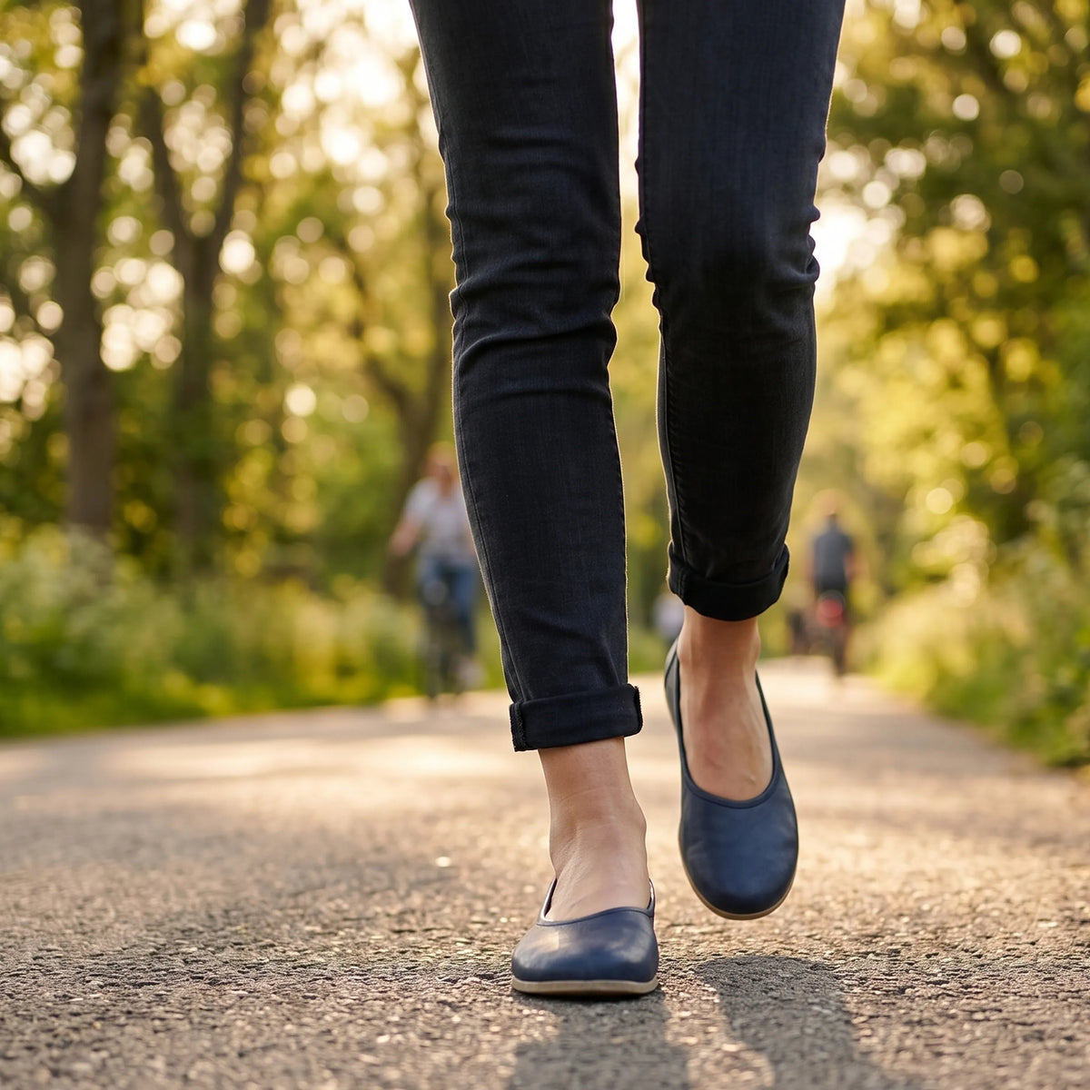 Crazy Barefoot Ballet Shoes – Classic Sole — Leather Sole – Navy Blue