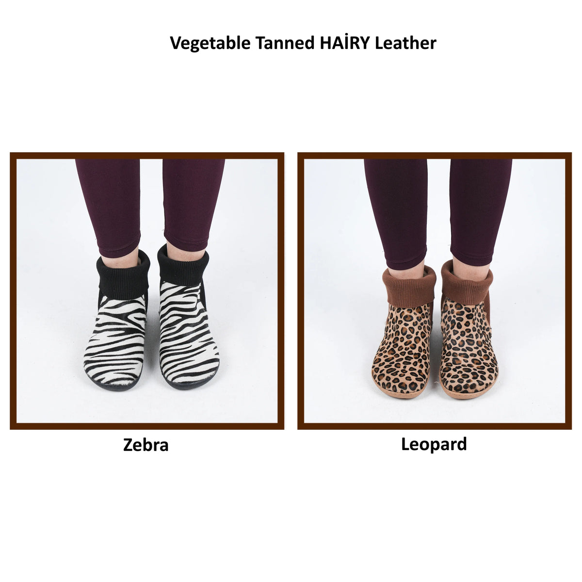 Hair Barefoot Socks Chelsea Shoes – 6mm Rubber Sole – Zebra